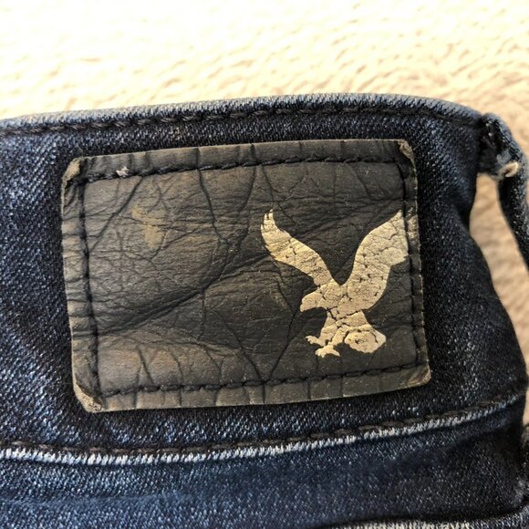 American Eagle Outfitters Womens Jeans Size 2 Artist Crop Destroyed Stretch Blue - Picture 14 of 16